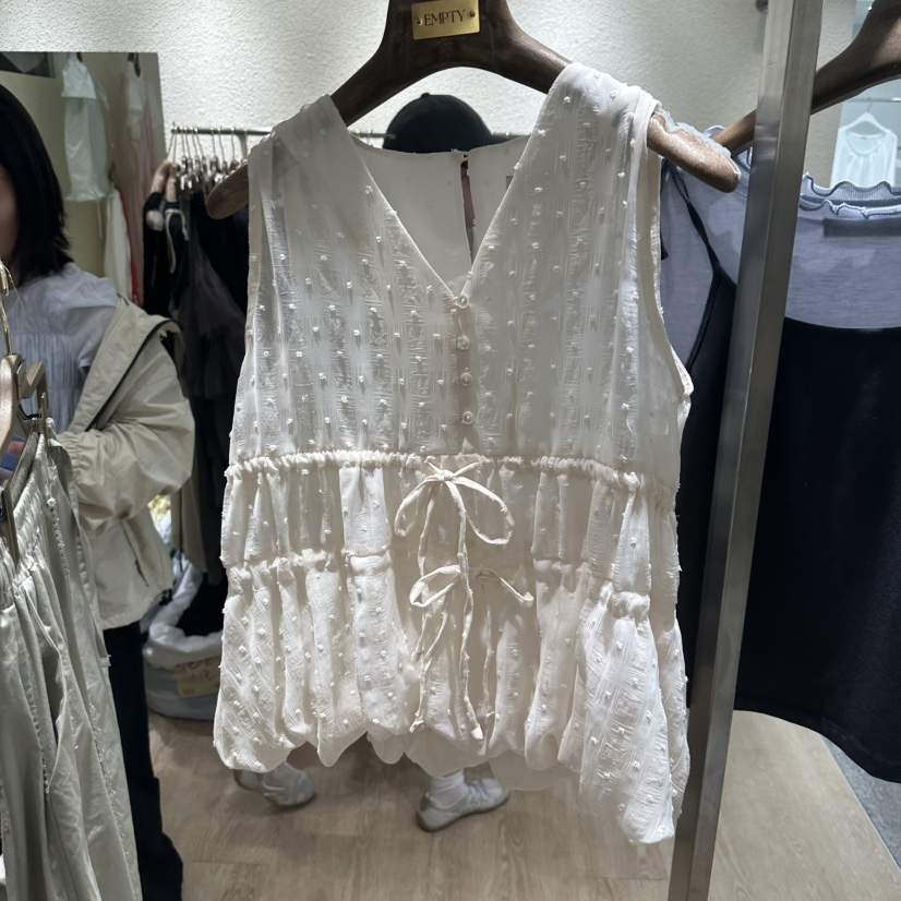 EMPTY東大門實拍韓國女裝新品休閑推薦熱賣吊帶背心網眼無袖EMPTY吊帶/背心