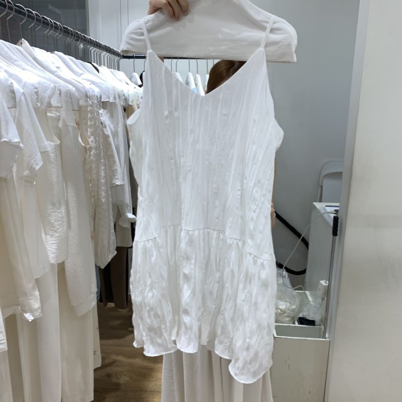 VERVEINE韓國東大門代購女士新品26春夏推薦職業連衣裙褶皺VERVEINE連衣裙