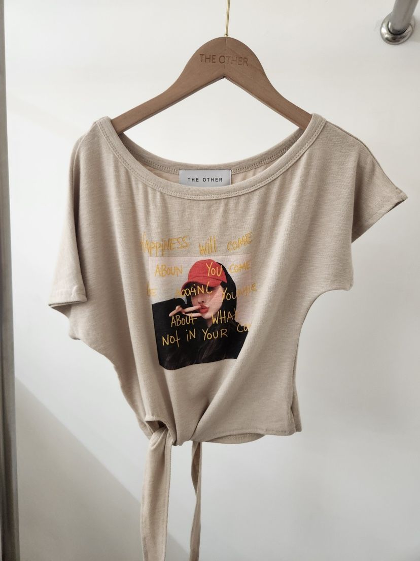THE OTHER韓國直郵女士新品26春夏休閑時尚職業人氣T恤絲帶THE OTHERT恤