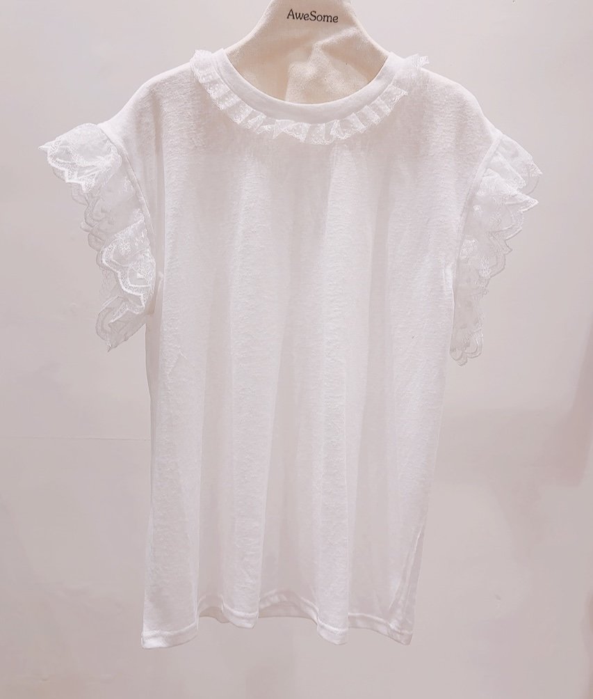 AWESOME-P韓國東大門代購女士新款26夏季襯衫蕾絲衫蕾絲AWESOME-P襯衫/蕾絲衫