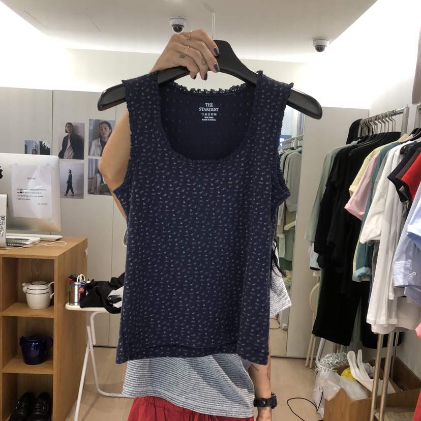 THE STARDUST韓國東大門直郵女裝新品26夏季吊帶背心荷葉邊無袖THE STARDUST吊帶/背心