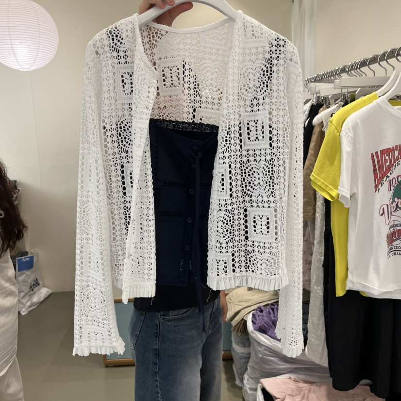 ARE韓國直郵實拍女裝新品推薦人氣時尚開衫不含內搭荷葉邊ARE YOU/ARE開衫