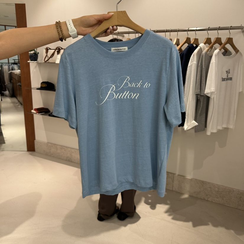 ANDMORE BUTTON韓國直郵女士新款26夏季職業26春夏T恤紐扣ANDMORE BUTTONT恤