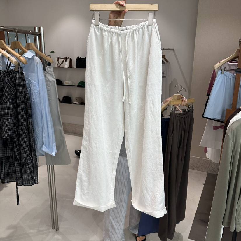 ANDMORE BUTTON韓國直郵女裝新品職業26春夏休閑褲亞麻布ANDMORE BUTTON休閑褲