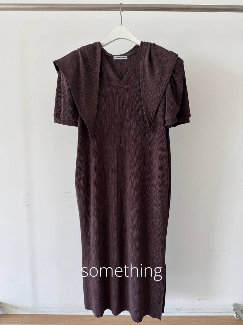 SOMETHING-L/FANCY韓國直郵女裝新品26春夏套裝披肩褶裥SOMETHING-L/FANCY套裝