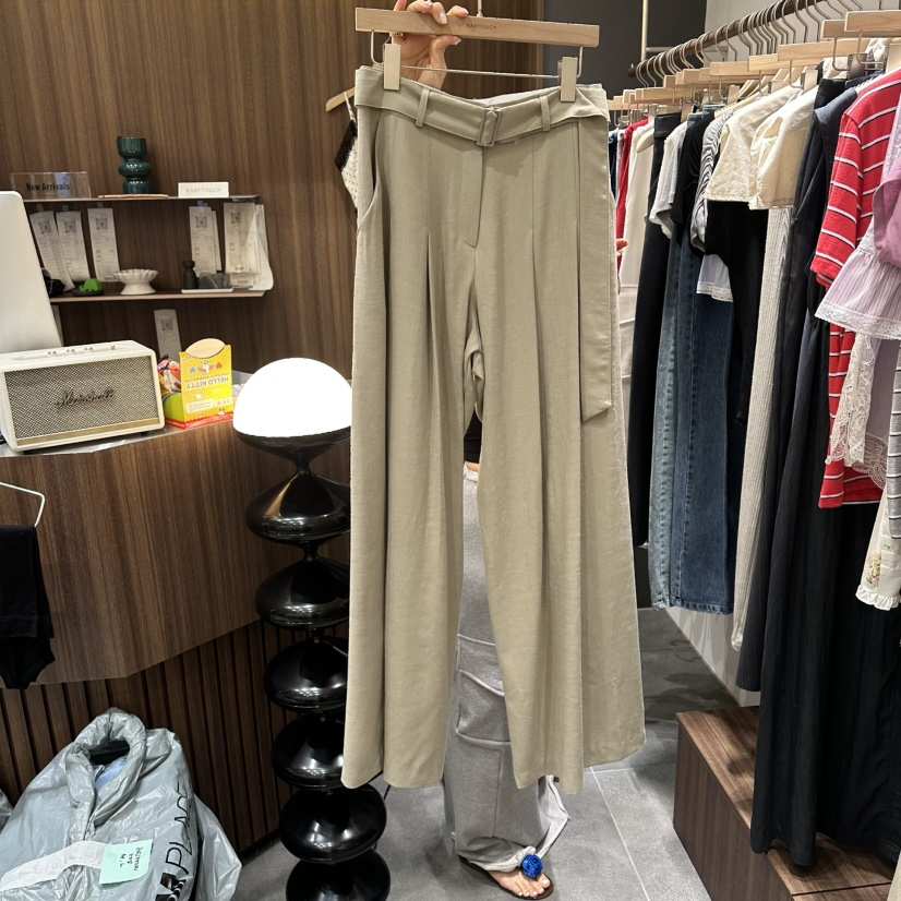 BABYTOUCH韓國直郵女士新品休閑26夏季時尚職業休閑褲含腰帶BABYTOUCH休閑褲