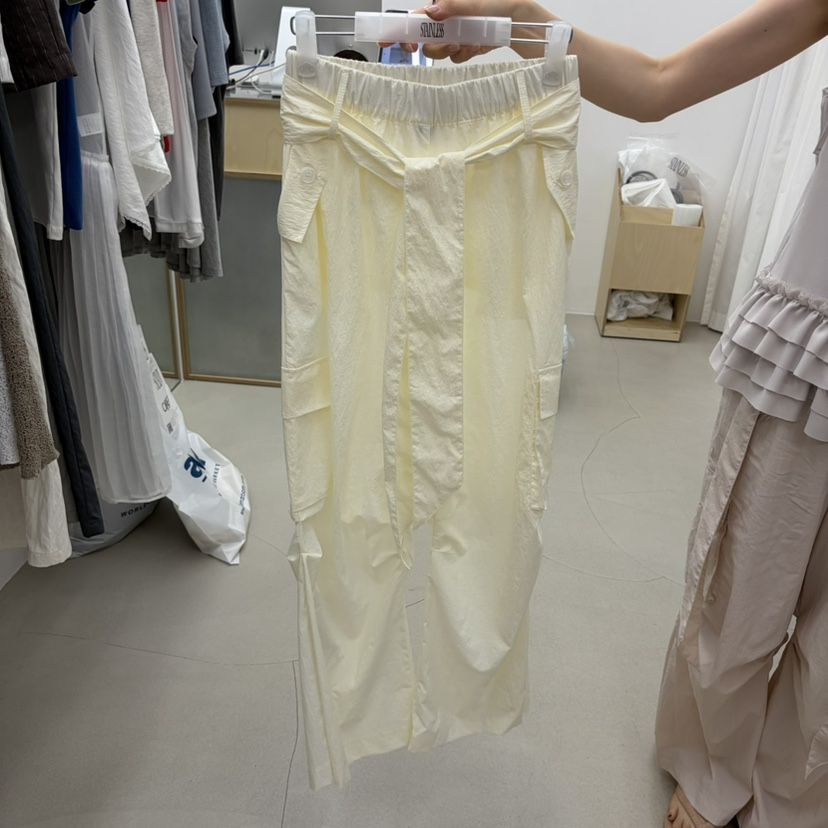 STAINLESS韓國東大門直郵女士新品休閑26春夏休閑褲含腰帶尼龍STAINLESS休閑褲