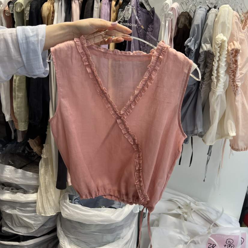 RIVEROOM東大門實拍韓國女士新品人氣時尚熱賣26春夏吊帶背心RIVEROOM吊帶/背心