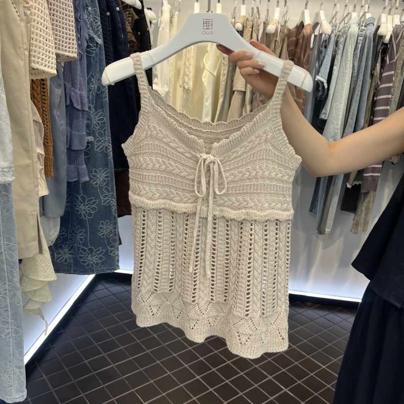 OUS/INCH-L韓國直郵女裝新款時尚26春夏休閑吊帶背心手工OUS/INCH吊帶/背心