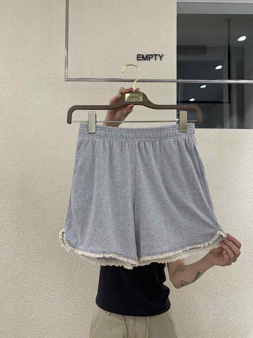 EMPTY韓國代購女裝新品推薦熱賣26春夏職業26夏季短褲條紋EMPTY短褲