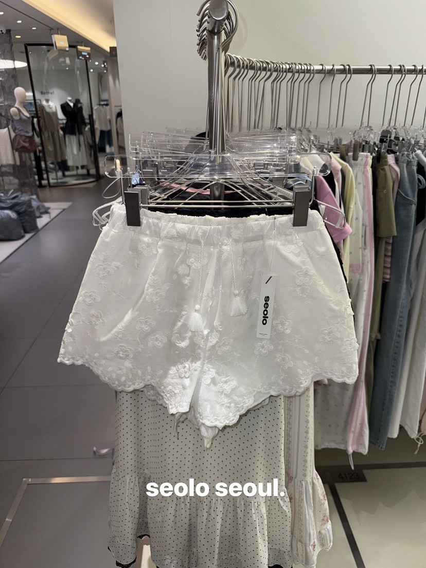 SEOLO韓國直郵實拍女裝新款26夏季人氣時尚26春夏短褲蕾絲Seolo seoul短褲