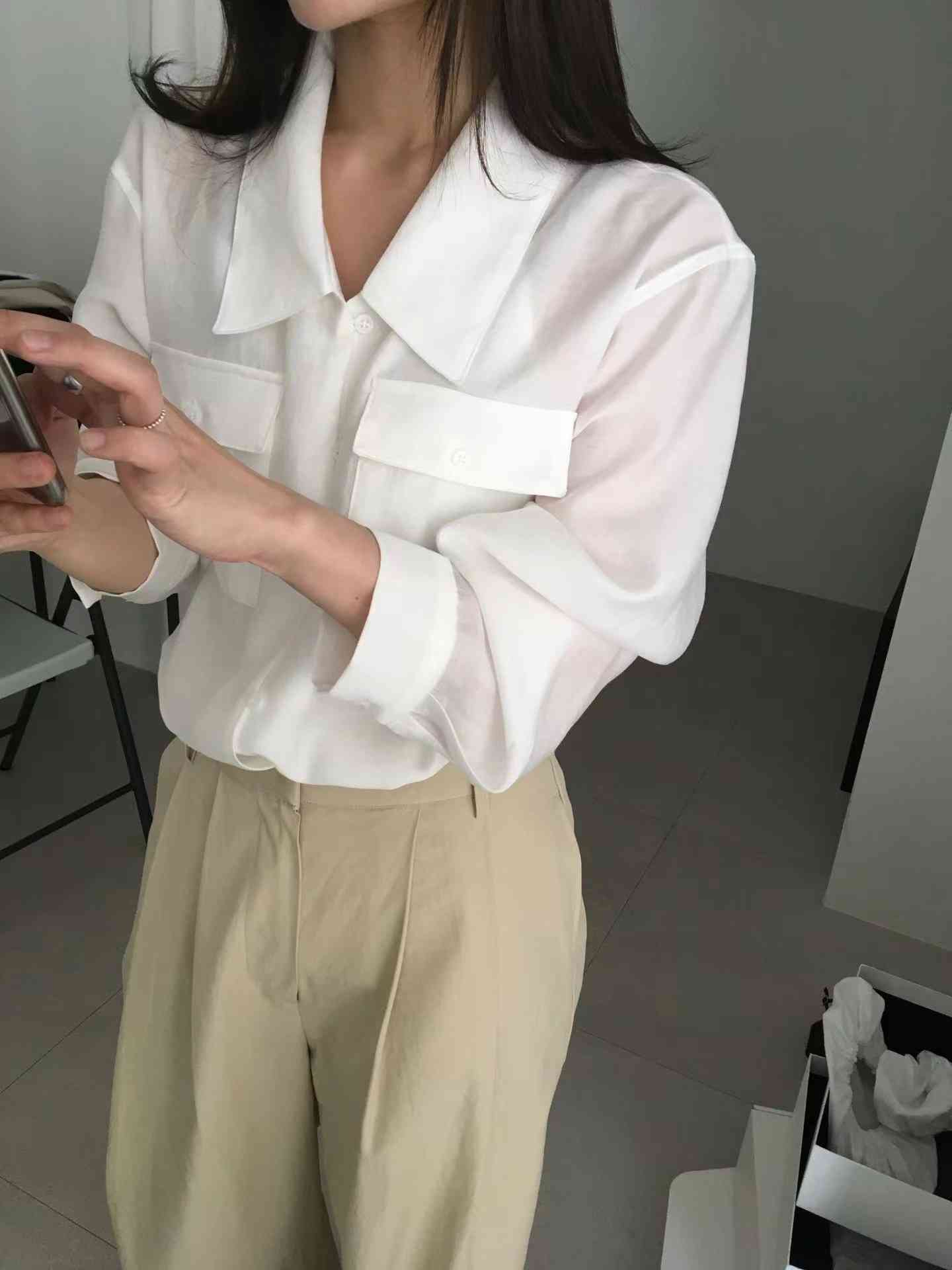 GRIP韓國代購女裝新款人氣職業熱賣26夏季26春夏襯衫蕾絲衫GRIP襯衫/蕾絲衫