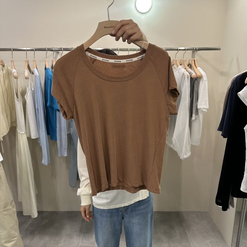 URBANSTORY/REMAKING韓國直郵實拍女士新品26夏季T恤插肩Remaking/URBANSTORYT恤