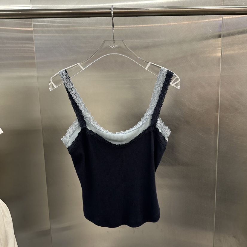 PAVEL韓國直郵女士新品推薦休閑人氣吊帶背心蕾絲層疊無袖PAVEL吊帶/背心