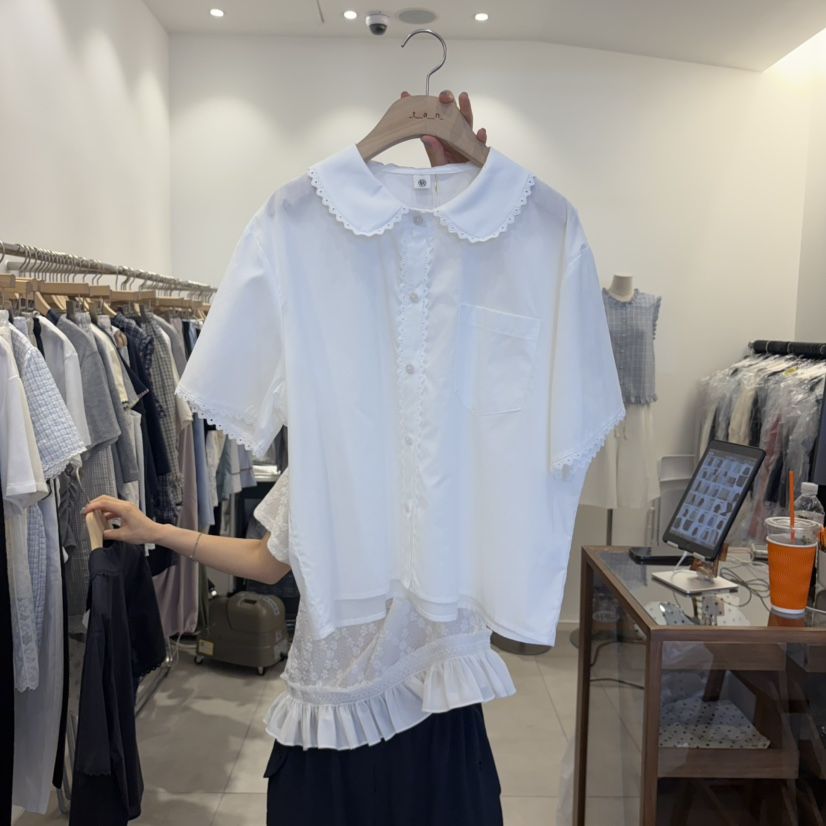 TAN&amp;COMO韓國直郵女裝新品休閑時尚26夏季襯衫蕾絲衫tan-COMO襯衫/蕾絲衫