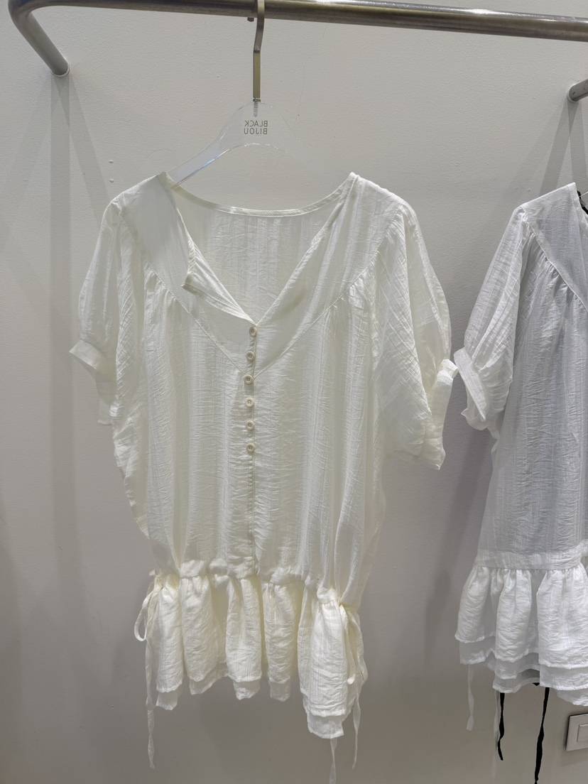 BLACK BIJOU韓國東大門直郵女士新品26夏季時尚襯衫蕾絲衫BLACK BIJOU襯衫/蕾絲衫