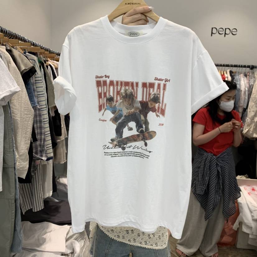ALMOND PEPE東大門實拍韓國女士新品職業人氣推薦休閑T恤ALMOND PEPET恤