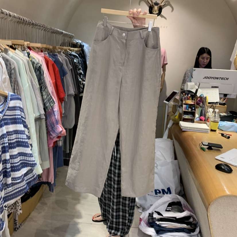 BLACKFRIDAY韓國直郵女裝新品職業熱賣時尚26夏季休閑褲亞麻布BLACK FRIDAY休閑褲