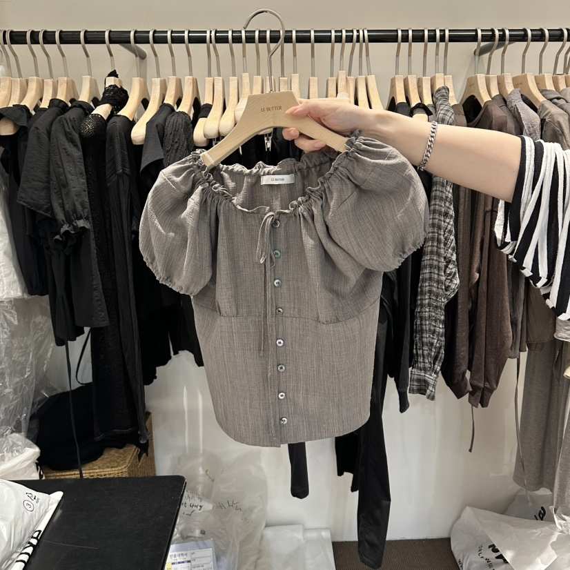 LE BUTTER韓國代購女裝新品時尚人氣熱賣休閑襯衫蕾絲衫LE BUTTER襯衫/蕾絲衫