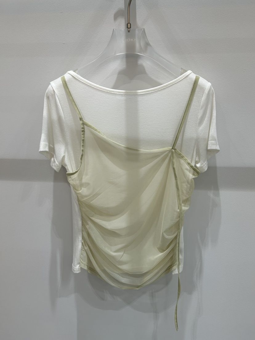 LOOKK/MIMME韓國代購女裝新品職業人氣時尚26春夏T恤假兩件LOOKK/MIMMET恤