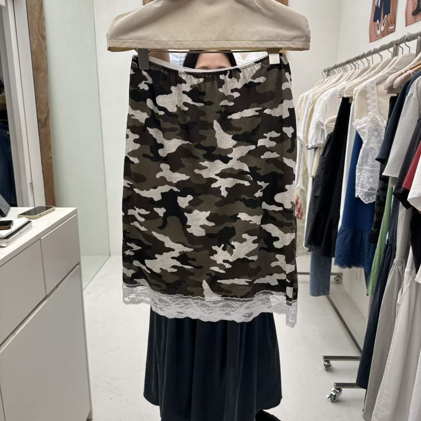 CHAV東大門實拍韓國女士新款熱賣26春夏半身裙中短裙迷彩CHAV半身裙/中短裙