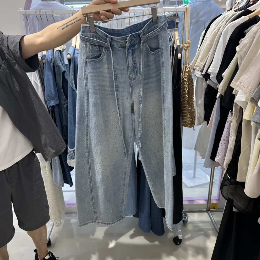 JH.STUDIO-Q韓國直郵女裝新品休閑推薦時尚牛仔褲含腰帶JH.STUDIO-Q牛仔褲