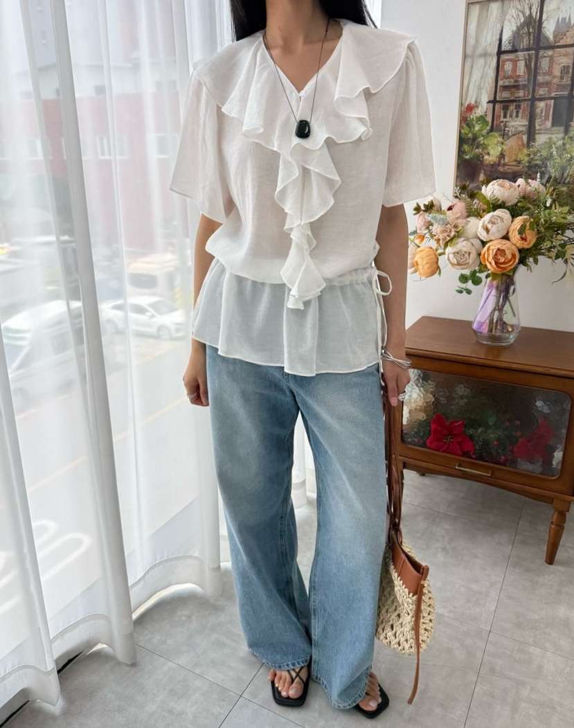 DE GO YOU韓國東大門代購女士新品人氣時尚推薦襯衫蕾絲衫DE GO YOU襯衫/蕾絲衫