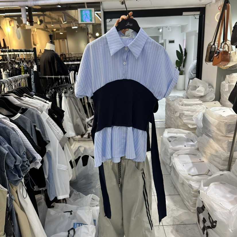 空韓國直郵女裝新品26夏季熱賣休閑人氣時尚推薦襯衫蕾絲衫BAKHA襯衫/蕾絲衫