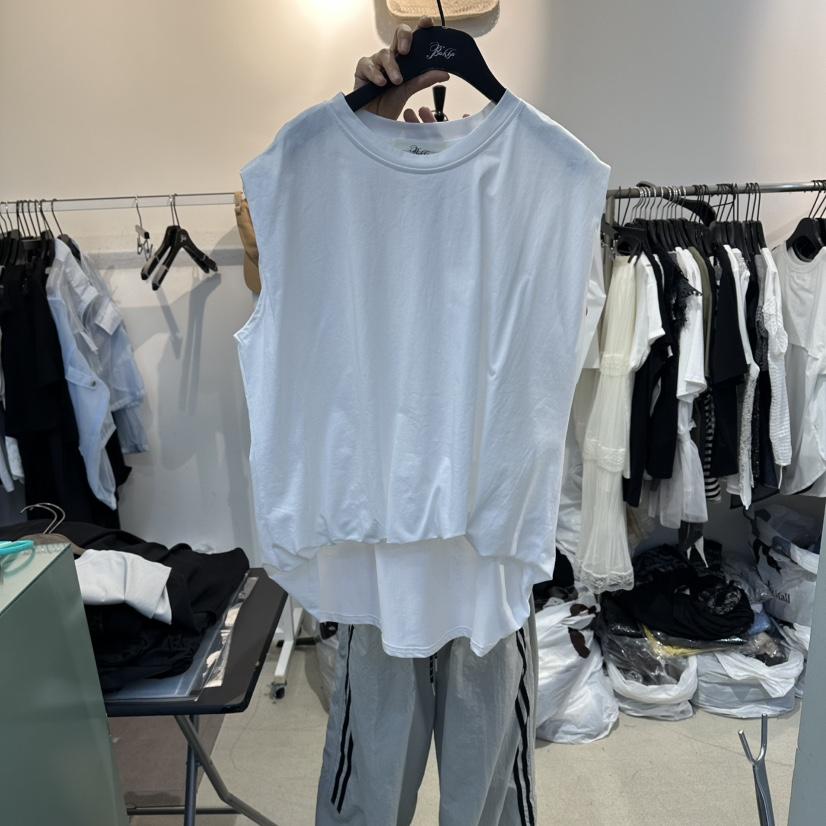 空韓國代購女士新品推薦26夏季熱賣人氣吊帶背心褶裥無袖BAKHA吊帶/背心