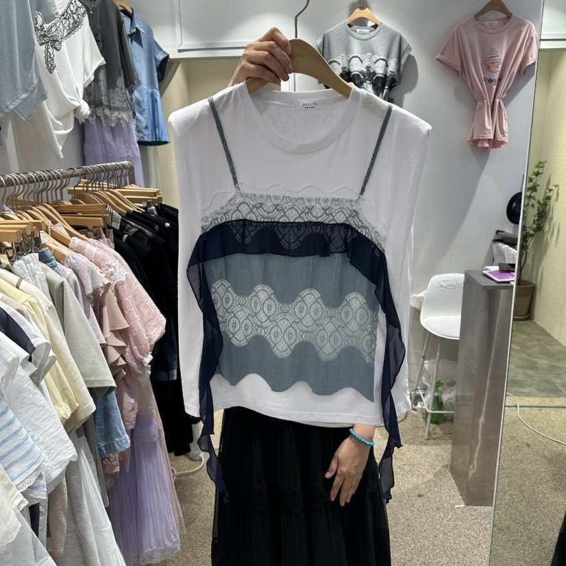 BELITA韓國東大門代購女裝新品26夏季推薦人氣休閑T恤假兩件BELITAT恤