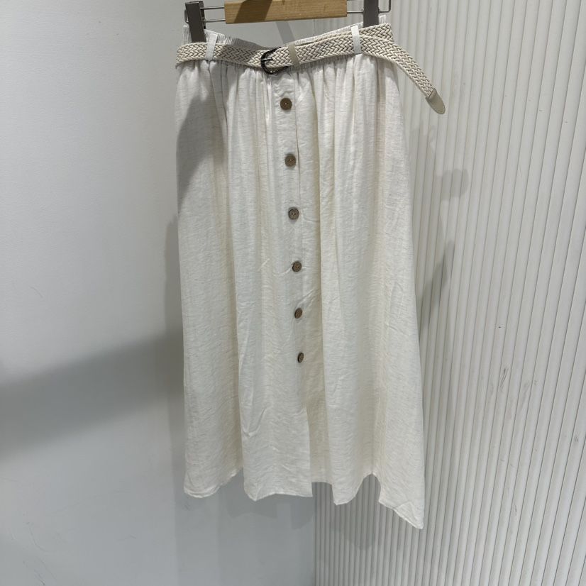 COCO HOLIC韓國東大門代購女士新款休閑長裙含腰帶系帶亞麻COCO HOLIC長裙