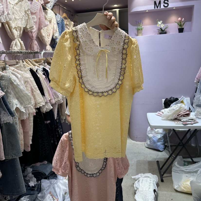 MS韓國直郵女裝新品26夏季人氣推薦休閑熱賣時尚襯衫蕾絲衫MS襯衫/蕾絲衫