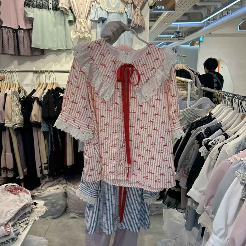 PAPA韓國直郵實拍女裝新品推薦人氣熱賣休閑26夏季襯衫蕾絲衫Papaine/HALMADE襯衫/蕾絲衫
