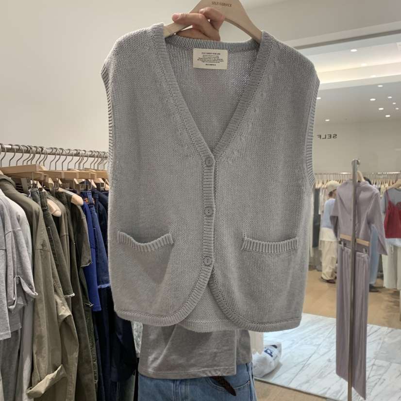 SELF SERVICE韓國東大門直郵女裝新品時尚推薦人氣休閑馬甲SELF SERVICE馬甲