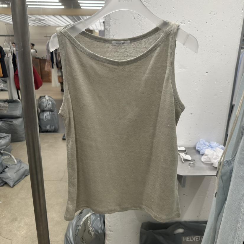 HELVETICA韓國代購女裝新品熱賣推薦休閑吊帶背心亞麻無袖HELVETICA吊帶/背心