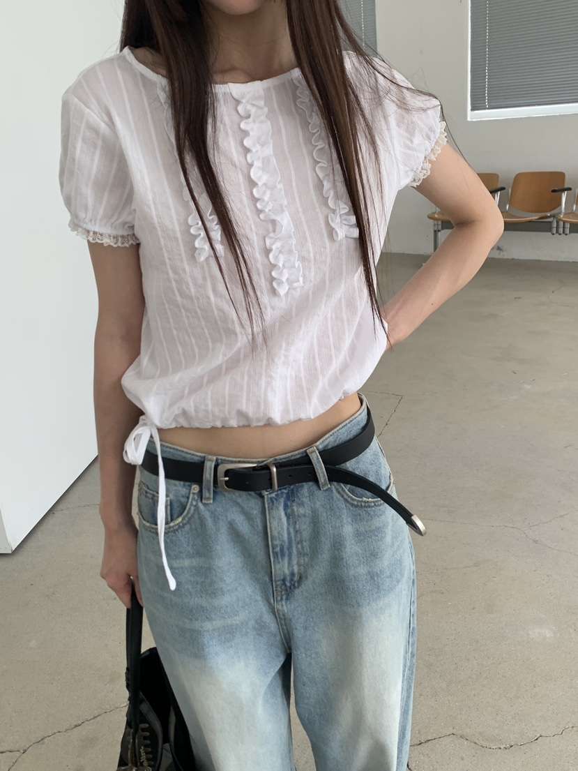 LOGARDEN韓國直郵女裝新款人氣時尚熱賣26夏季襯衫蕾絲衫LO GARDEN襯衫/蕾絲衫