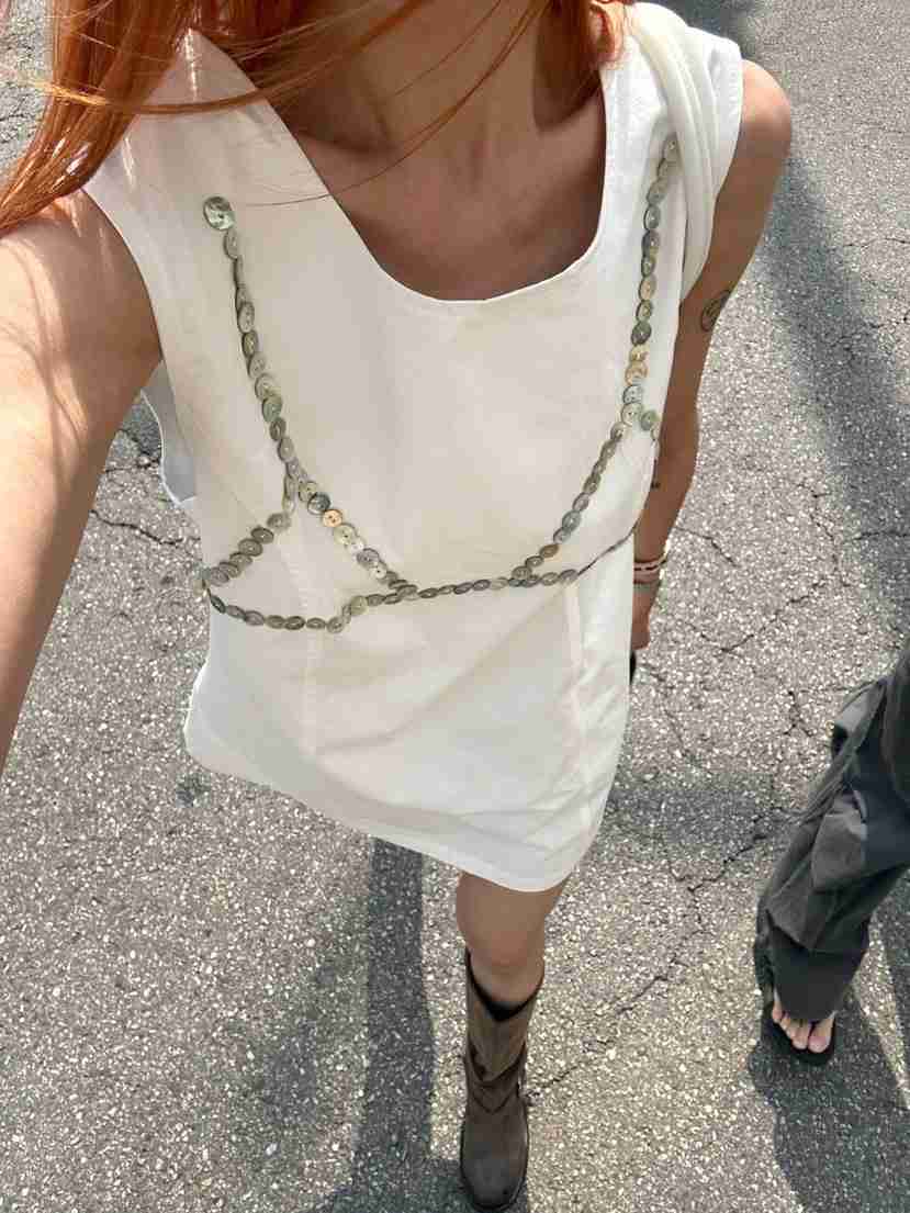 ZEROZERO東大門實拍韓國女士新品熱賣人氣連衣裙珍珠紐扣ZEROZERO連衣裙