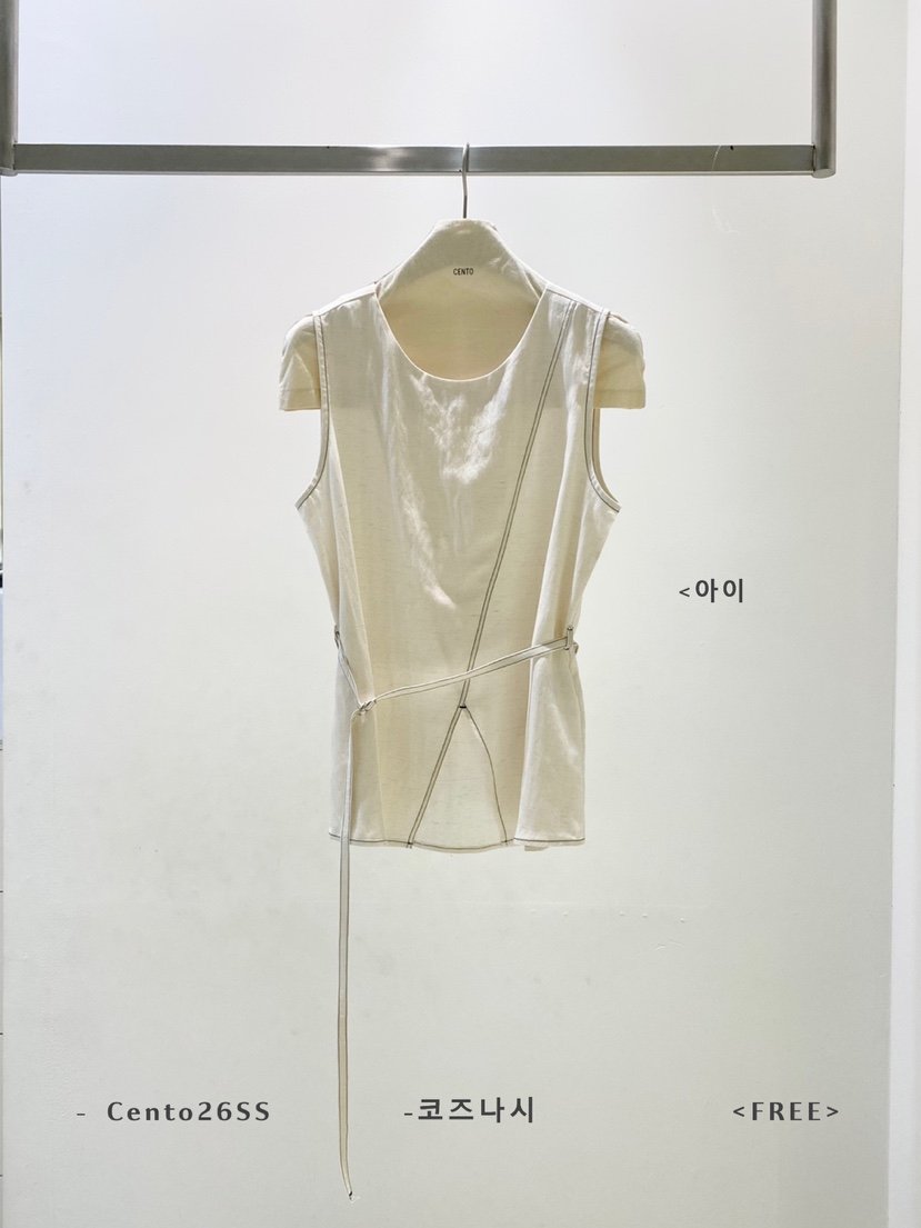 CENTO韓國直郵女裝新品熱賣休閑推薦人氣26夏季吊帶背心含腰繩CENTO吊帶/背心