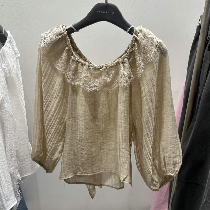 TARABY MOTION韓國直郵女士新品時尚推薦休閑襯衫蕾絲衫TARABY MOTION襯衫/蕾絲衫