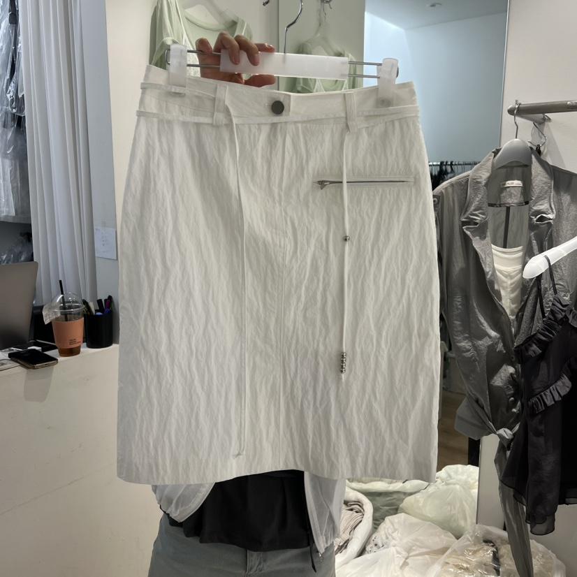 AUBE韓國代購女士新品時尚休閑熱賣26夏季半身裙中短裙含腰繩AUBE半身裙/中短裙