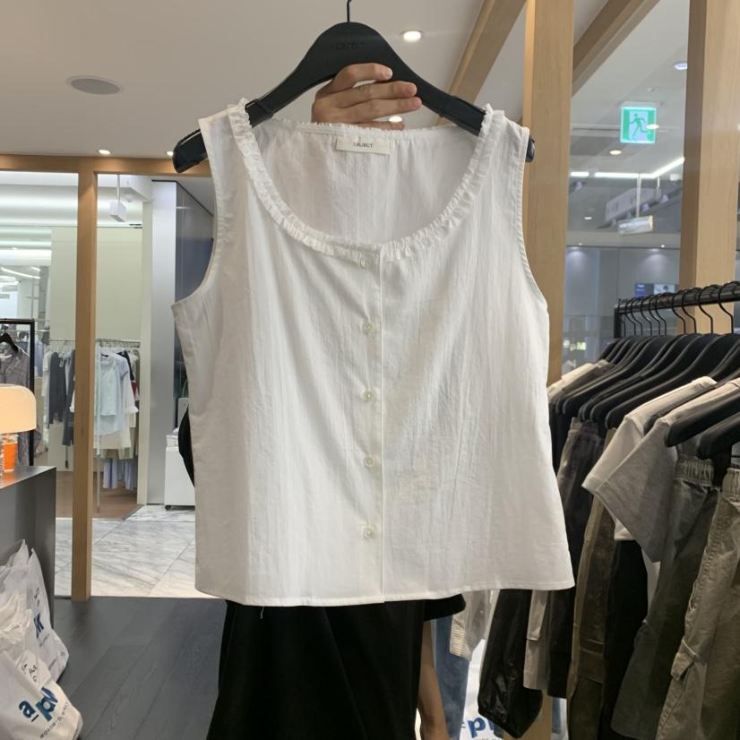 OBJECT韓國東大門代購女裝新品26夏季時尚推薦吊帶背心紐扣OBJECT吊帶/背心