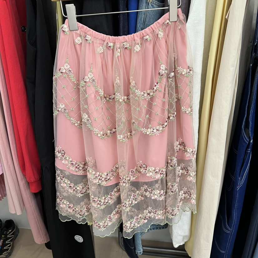 DOHWAJI韓國代購女士新款時尚26夏季熱賣半身裙中短裙刺繡DOHWAJI半身裙/中短裙