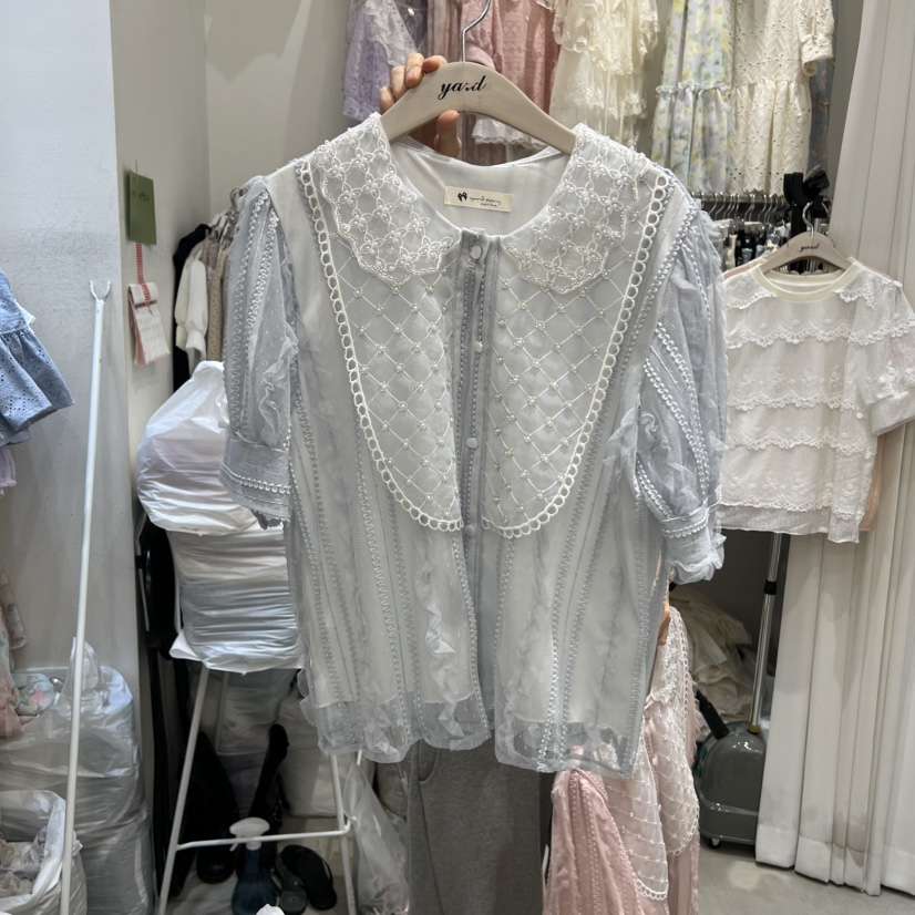 YARD韓國代購女士新品休閑人氣時尚熱賣26夏季襯衫蕾絲衫YARD襯衫/蕾絲衫