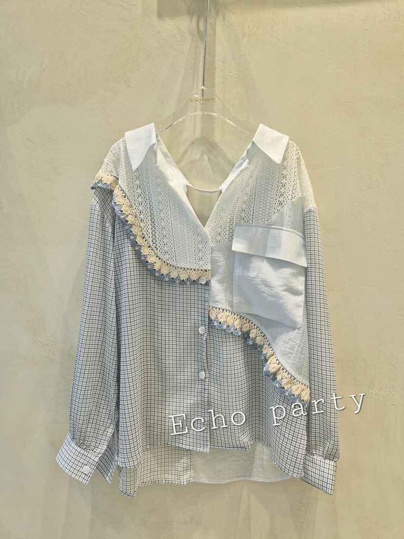 ECHOPARTY韓國代購女士新品26夏季推薦人氣熱賣襯衫蕾絲衫ECHOPARTY襯衫/蕾絲衫