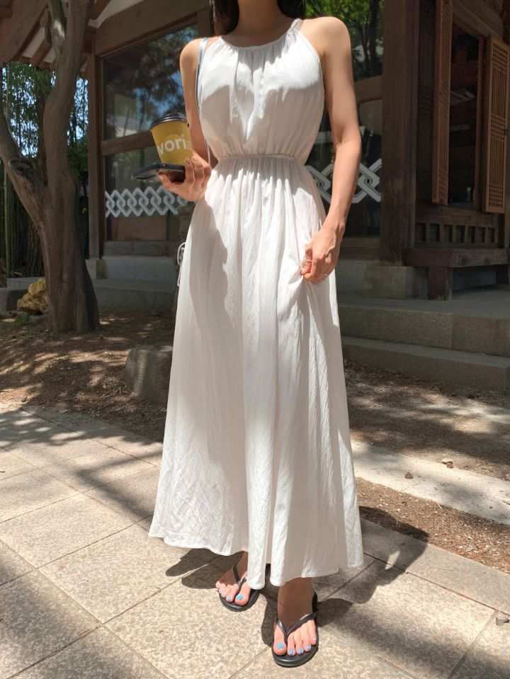 STAY HERE韓國東大門代購女士新款人氣熱賣連衣裙露背開衩STAY HERE連衣裙