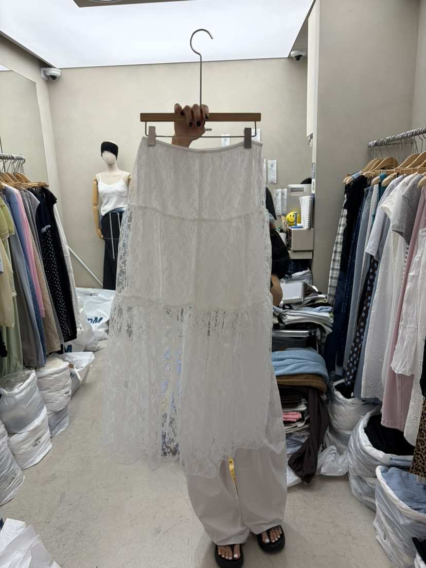 BREEZE韓國東大門直郵女士新品26夏季休閑推薦長裙蕾絲花BREEZE長裙