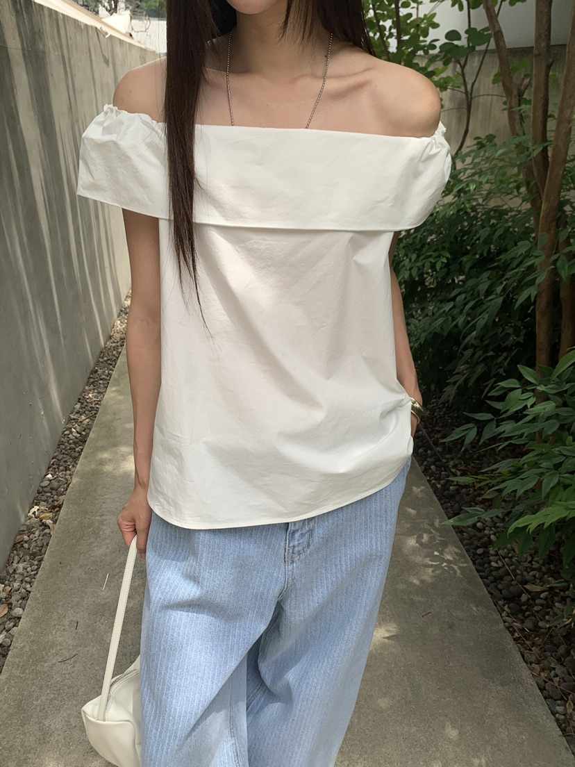 B_GARDER韓國代購女裝新品休閑人氣熱賣時尚襯衫蕾絲衫露肩B.GARDER襯衫/蕾絲衫