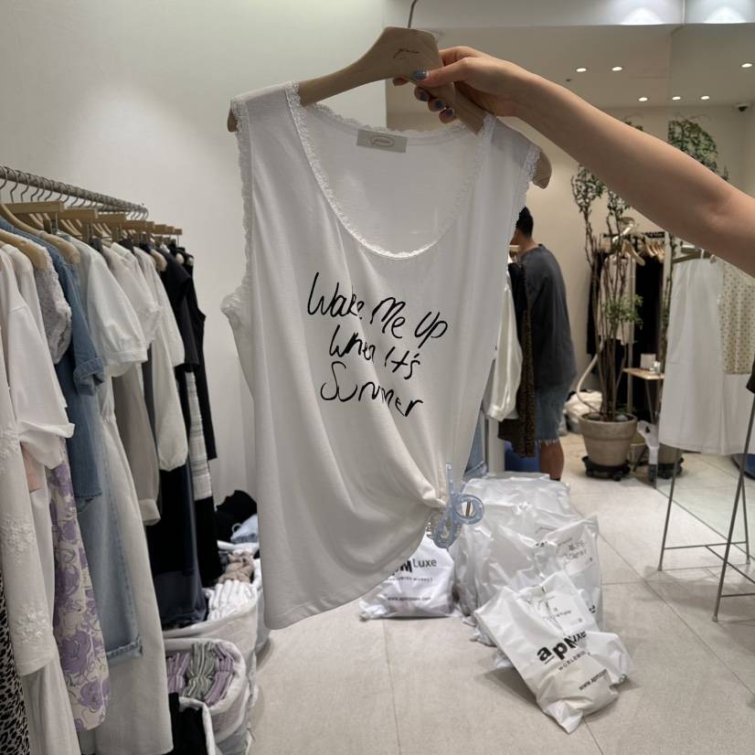 GRACIA韓國直郵實拍女士新品熱賣推薦時尚吊帶背心印花無袖GRACIA吊帶/背心