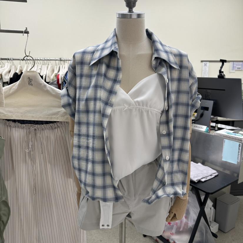 AMOEBA韓國代購女裝新品26夏季熱賣推薦休閑人氣襯衫蕾絲衫AMOEBA襯衫/蕾絲衫