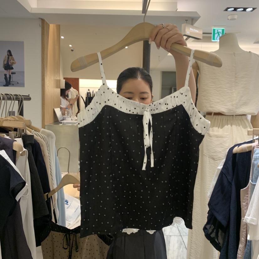 W AND J韓國東大門直郵女裝新品時尚熱賣推薦吊帶背心無袖W AND J吊帶/背心